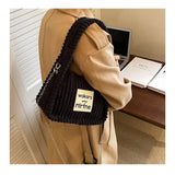 Corduroy Shoulder Crossbody Bag Small Women's Solid Handbag