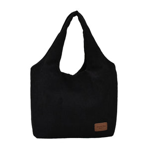 Corduroy Shoulder Handbags Solid Vintage Top-handle Bag Eco-friendly
