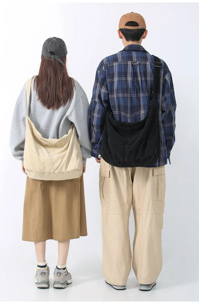 Corduroy Oversized Laptop Hobo Slouchy Bag