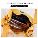 Corduroy Tote Bag For Women Pack Bags With Hasp Preppy Style
