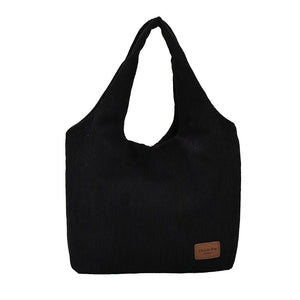Corduroy Tote Bag Large Capacity Shoulder Handbag