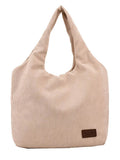 Corduroy Tote Bag Large Capacity Shoulder Handbag