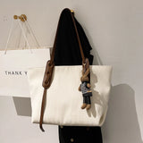 Corduroy Tote Shoulder Bag Beige High Classic Handbag