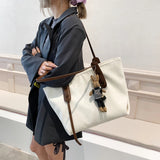 Corduroy Tote Shoulder Bag Beige High Classic Handbag