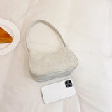 Corduroy Chain Shoulder Bag Clutch Purse Retro Texture Underarm Bag