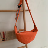 Corduroy Waist Bag Zipper Chest Bag Sport Travel Fanny Pack
