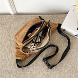 Corduroy Waist Bag Zipper Chest Bag Sport Travel Waist Belt Bags