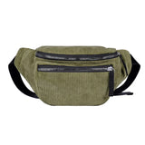 Corduroy Waist Bag Zipper Chest Bag Phone Waist Pack for Women