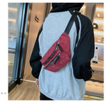 Corduroy Waist Bag Women Chest Bag