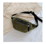 Corduroy Waist Bag Women Chest Bag