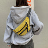 Women's Corduroy Zipper Waist Chest Bag