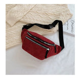 Corduroy Waist Bag Women Chest Bag