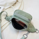 Corduroy Waist Bag Pack Women's Wallet Purse Large Phone Belt Bag