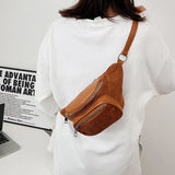 Corduroy Waist Bag Pack Women's Wallet Purse Large Phone Belt Bag