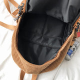 Corduroy Women Backpack Female School Bag for Teens Girls College Travel