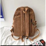 Corduroy Women Backpack Female School Bag for Teens Girls College Travel