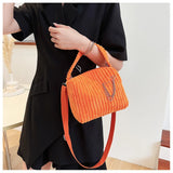 Corduroy Women Bags Casual Shoulder Messenger Bag Canvas Lady Tote Purse
