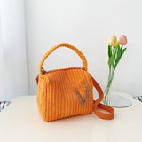 Corduroy Women Bags Casual Shoulder Messenger Bag Canvas Lady Tote Purse