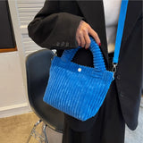 Corduroy Women Bags Handbags Bucket Shoulder Bags Female Crossbody Bags