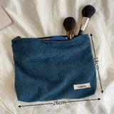 Corduroy Women Cosmetic Bag Cotton Makeup Pouch Hand Travel Lipstick Organizer