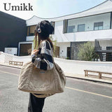 Corduroy Women Handbags Casual Large Capacity Ladies Crossbody Bag