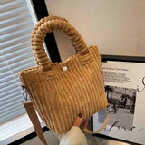 Corduroy Women's Bag Soft Handbags Messenger Purse Crossbody Shoulder Tote Bags