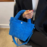 Corduroy Women's Bag Soft Handbags Totes Winter Casual Female Crossbody