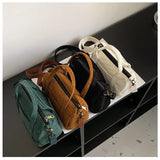 Corduroy Women's Shoulder Bag Canvas Handbag Zipper Totes Casual Purse