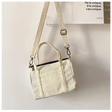 Corduroy Women's Shoulder Bag Canvas Handbag Zipper Totes Casual Purse