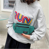 Corduroy Women's Waist Bag Small Canvas Ladies Casual Shoulder Crossbody Bags