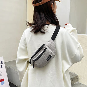 Corduroy Women's Waist Bag Canvas Ladies Shoulder Crossbody Fanny Pack