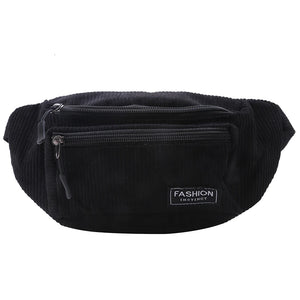 Corduroy Women's Waist Bag Canvas Crossbody Fanny Pack