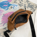 Corduroy Women's Waist Bag Canvas Ladies Crossbody Fanny Pack