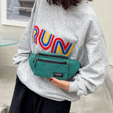 Corduroy Waist Bag Crossbody Canvas Messenger Purse Women