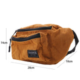 Corduroy Waist Bag Crossbody Canvas Messenger Purse Women