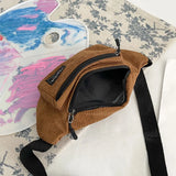 Corduroy Women's Waist Bag Canvas Ladies Shoulder Crossbody Bags