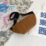 Corduroy Waist Bag Canvas Ladies Shoulder Crossbody Fanny Pack
