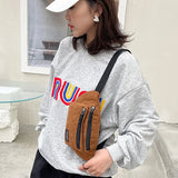 Corduroy Women's Waist Bag Small Canvas Ladies Shoulder Crossbody Bags