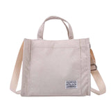 Corduroy Zipper Women Handbags Small Canvas Shoulder Bag Casual Tote Eco Crossbo
