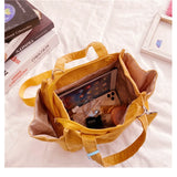 Corduroy Mini Doll Handbag Women Messenger Bag Canvas