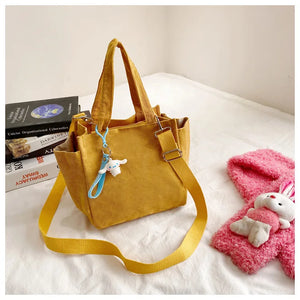 Corduroy Mini Doll Handbag Women Messenger Bag Canvas