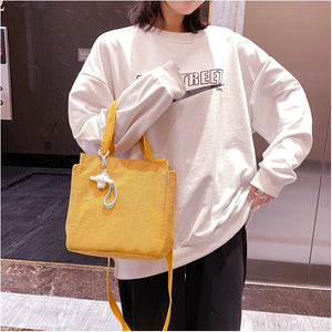 Corduroy Mini Doll Handbag Women Messenger Bag Canvas