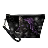 Gothic Cat 3D Pattern Cosmetic Bag