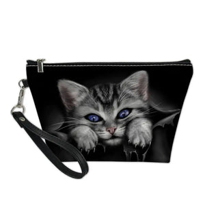 Gothic Cat 3D Pattern Cosmetic Bag