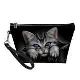 Gothic Cat 3D Pattern Cosmetic Bag