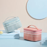 Plaid Pattern Cosmetic Bag with Large Storage Capacity