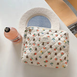 Floral Cosmetic Bag Small Fresh Large-capacity Clutch Female Student Multi-funct