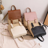 Vintage Straw Backpack Women's Bag