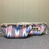 Striped Makeup Case Organizer Tassel Cosmetic Pouch Travel Toiletry Bag
