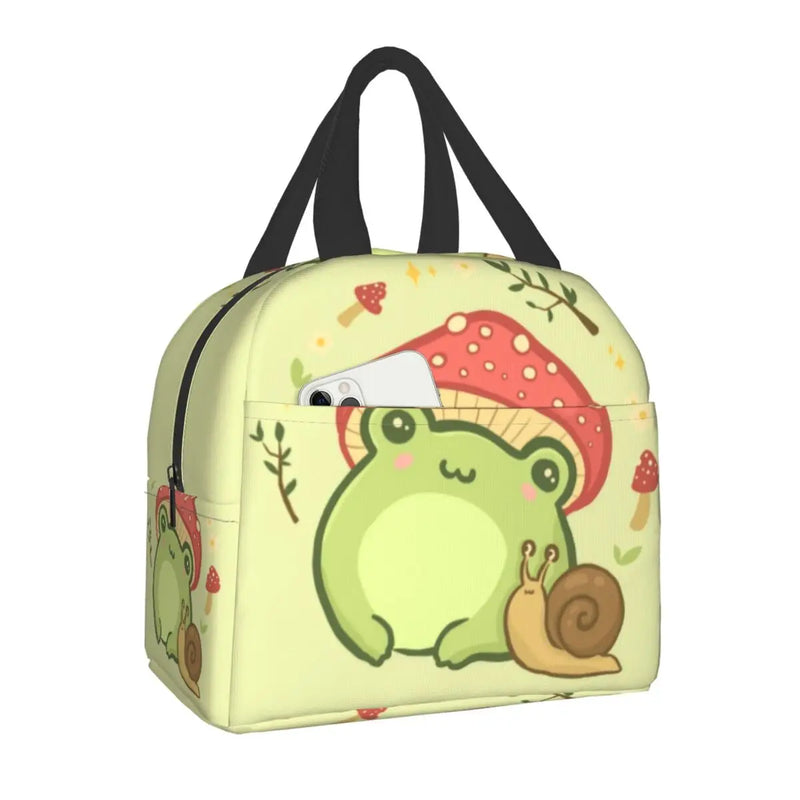 Vintage Frog And Snail Insulated Lunch Bag